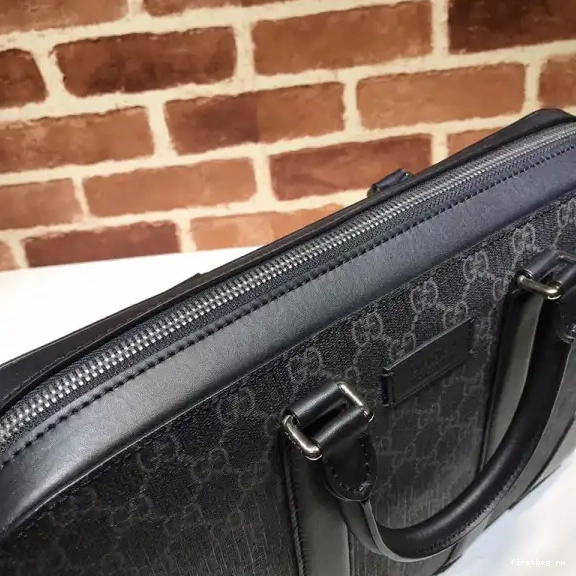First bag ru GUCCI Black GG briefcase 0613